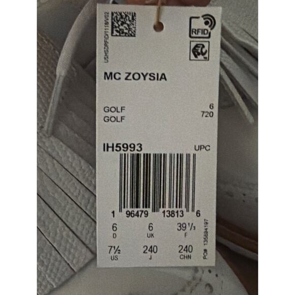 Adidas MC Zoysia Golf Shoes Womens 7.5 White Leather Fringe Boost NWT - Picture 5 of 7